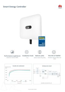 Fiche technique Onduleur hybride Huawei triphasé 10 kW, 2 MPPT