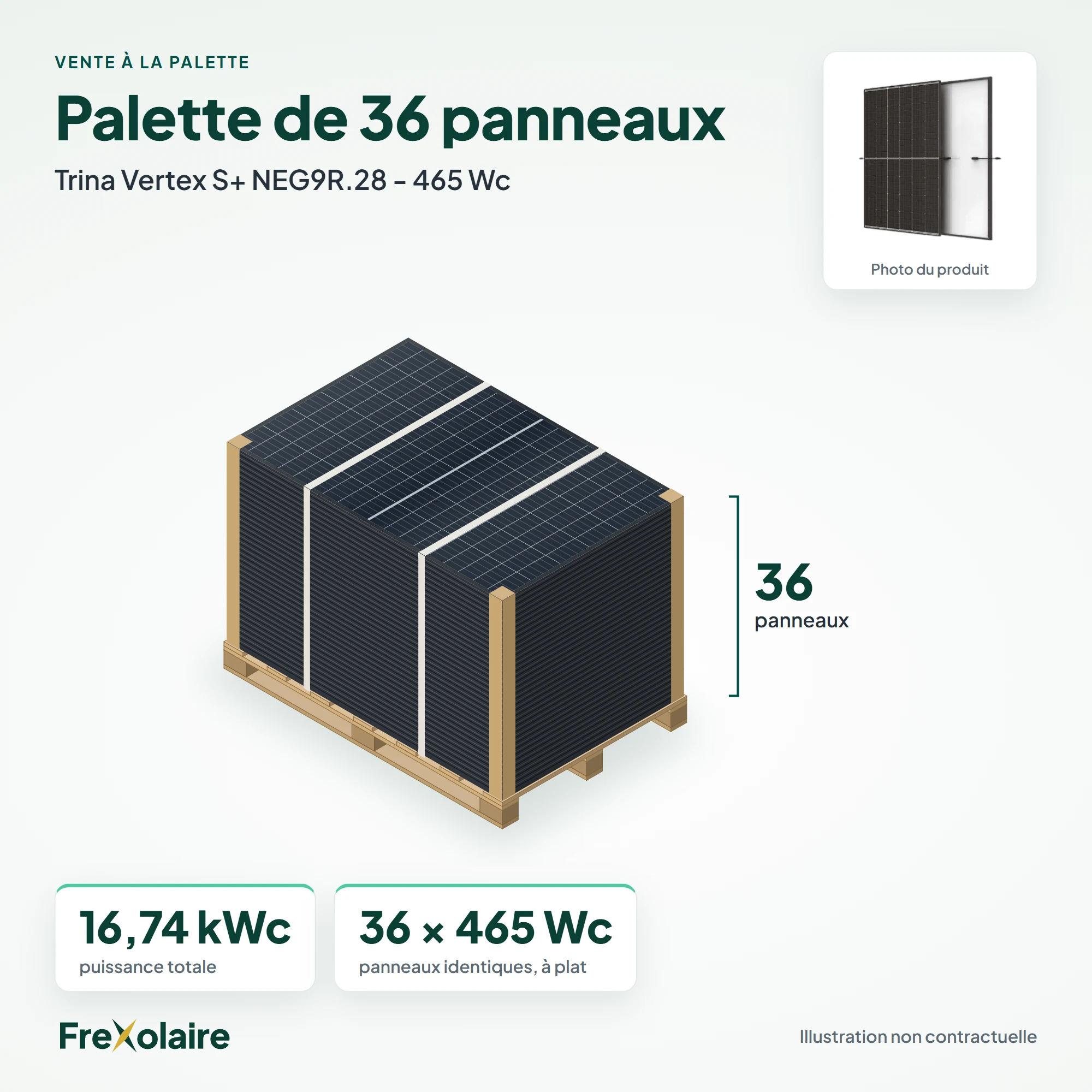 Palette de 36 panneaux Trina Vertex S+ NEG9R.28 – illustration non contractuelle