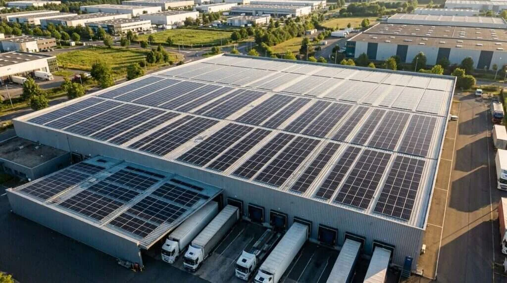 Pose de panneaux par une équipe RGE, photovoltaïque pour bureaux et tertiaire