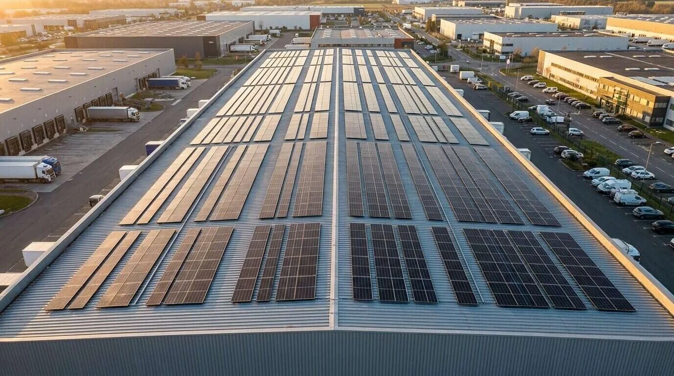Panneaux solaires photovoltaïques installés par FreXolaire — Photovoltaïque pour entrepôts logistiques