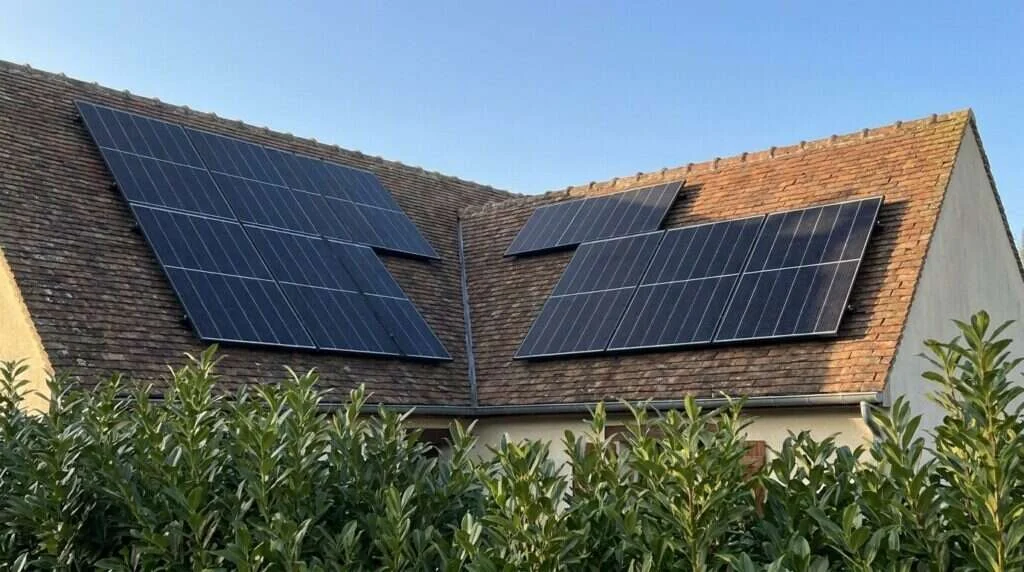 Panneaux monocristallins 475 Wp N-type cadre noir sur une toiture