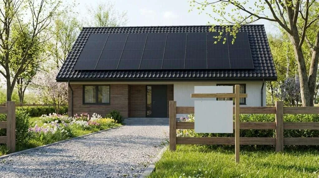 Maison équipée de panneaux solaires à vendre
