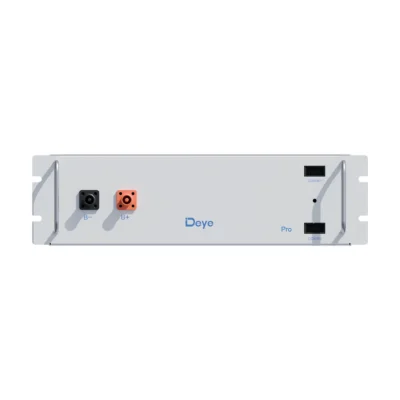 Module de batterie Deye BOS-G-Pack5.1 en façade rack 19 pouces, gris clair avec bornes noire et orange