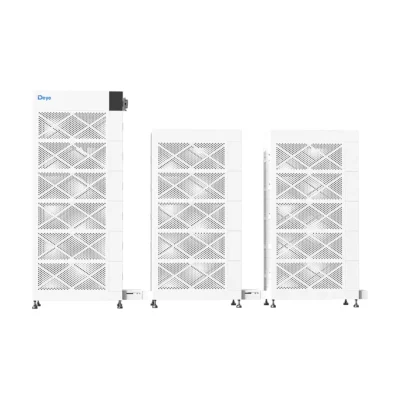 Batterie Deye GB-W-Pack12 empilée en colonnes blanches à grilles de ventilation