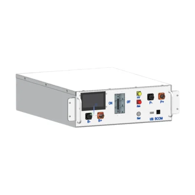 Contrôleur de batterie Deye HVB750V/100A-EU, boîtier rack gris avec écran, disjoncteur et bornes