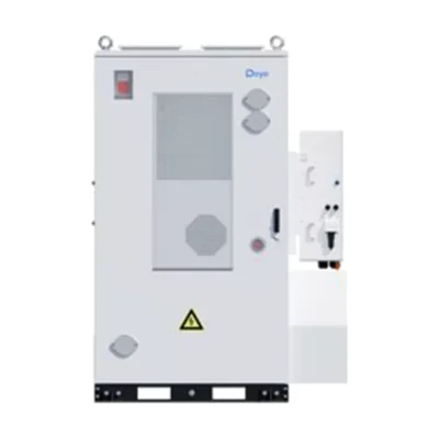 Batterie Deye ORION-E, armoire extérieure blanche avec onduleur fixé sur le flanc