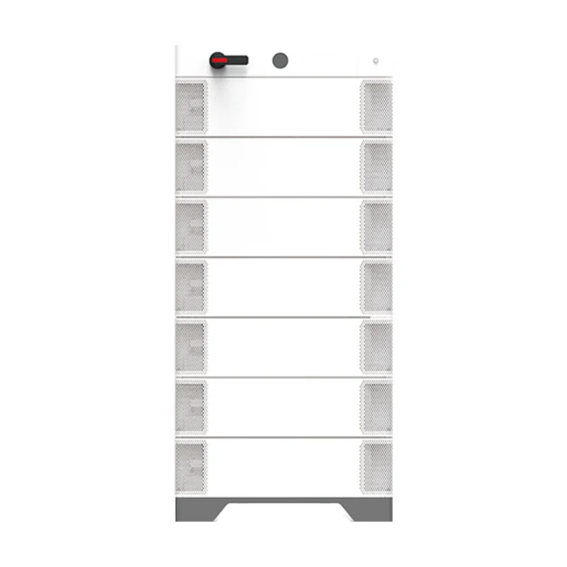 Batterie Growatt APX 14.3P-B1, colonne de modules commerciaux blancs sur socle gris