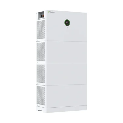 Batterie Growatt APX 5.0M-B3, module maître blanc avec afficheur rond en haut d'une colonne APX 2.0