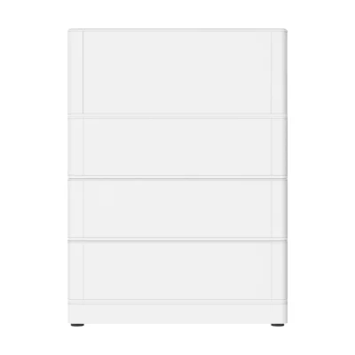 Batterie Growatt ARK XH, tour blanche de modules empilés vue de face