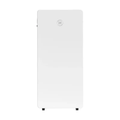 Batterie Hoymiles LB-16D-G3 blanche en colonne, vue de face avec logo H