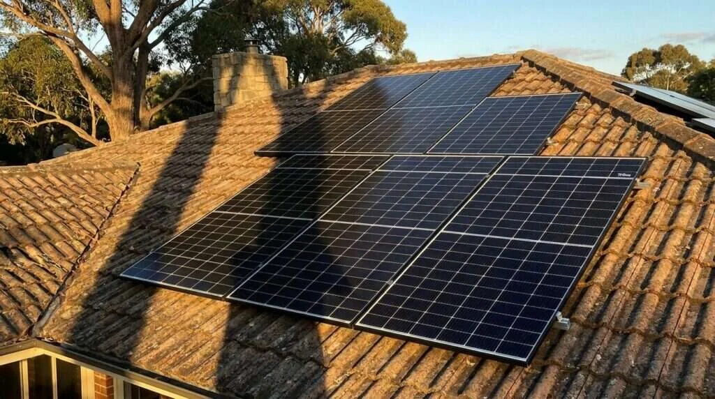 Ombrage d'un arbre sur des panneaux solaires