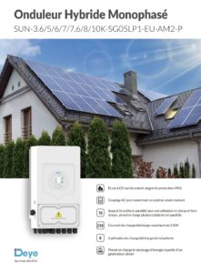 Fiche technique Onduleur hybride Deye SUN-SG05LP1-EU-AM2-P monophasé 3,6 à 8 kW