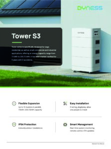 Fiche technique Module batterie Dyness HV9637S 3,55 kWh pour tour Dyness Tower S3