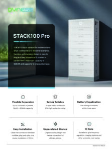 Fiche technique Module batterie Dyness S51100 Pro 5,12 kWh IP66 pour STACK100 Pro