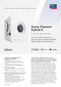 Fiche technique Onduleur hybride SMA Sunny Tripower Hybrid X triphasé 5 à 25 kW