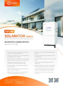 Fiche technique Onduleur hybride Solis S6-EH1P K03 monophasé 12 à 16 kW