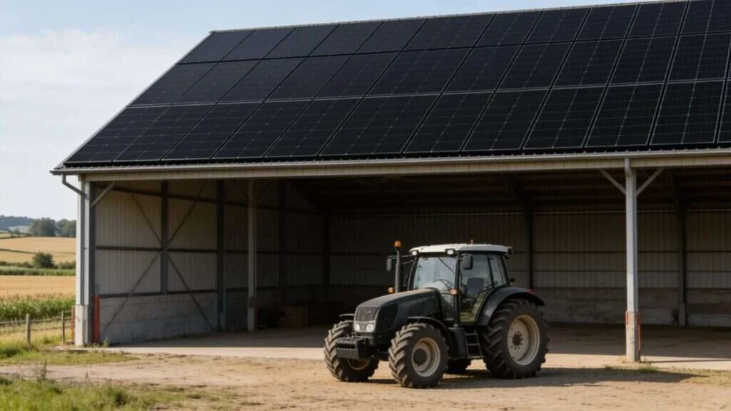 Location de toiture : hangar agricole dont la toiture est louée pour des panneaux solaires