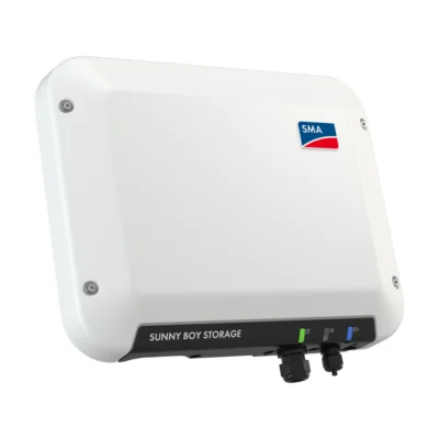 Onduleur batterie SMA Sunny Boy Storage 2.5, boîtier blanc compact avec bandeau gris