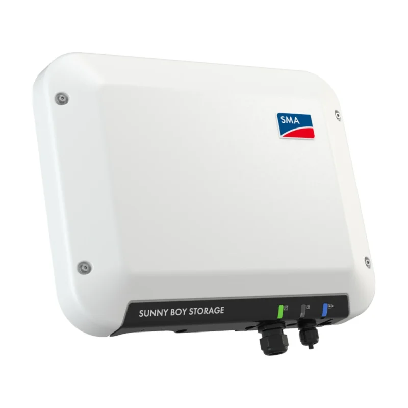 Onduleur batterie SMA Sunny Boy Storage 2.5, boîtier blanc compact avec bandeau gris