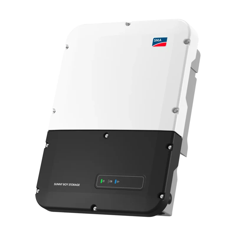 Onduleur batterie SMA Sunny Boy Storage, boîtier blanc avec capot inférieur noir