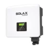 Onduleur batterie SolaX X1-FIT G4 monophasé, boîtier blanc avec écran et presse-étoupes en dessous