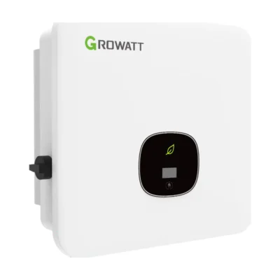 Onduleur Growatt MOD TL3-X triphasé, boîtier blanc avec afficheur OLED et sectionneur DC sur le côté
