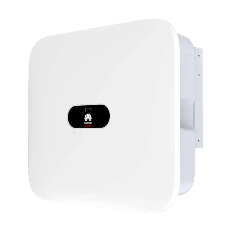 Onduleur Huawei SUN2000-KTL-M2 triphasé, boîtier blanc aux angles arrondis avec logo Huawei