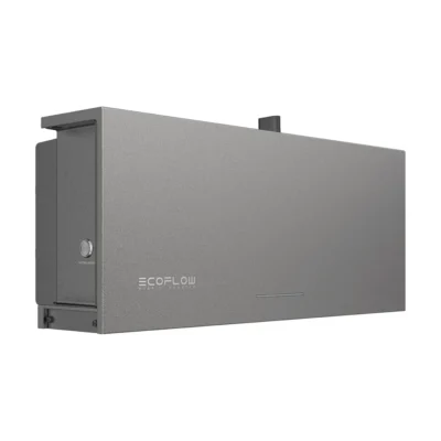 Onduleur hybride EcoFlow PowerOcean monophasé, boîtier gris plat et allongé avec logo EcoFlow