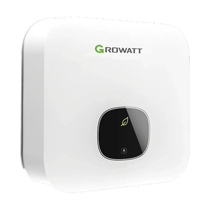 Onduleur hybride Growatt MIN 3600TL-XH monophasé, boîtier blanc compact avec écran noir