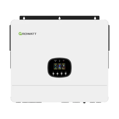 Onduleur hybride Growatt SPE ES monophasé, boîtier blanc horizontal avec écran couleur