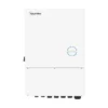 Onduleur hybride Hoymiles HYS-LV-EUG2 blanc vu de face, logo hoymiles et anneau lumineux