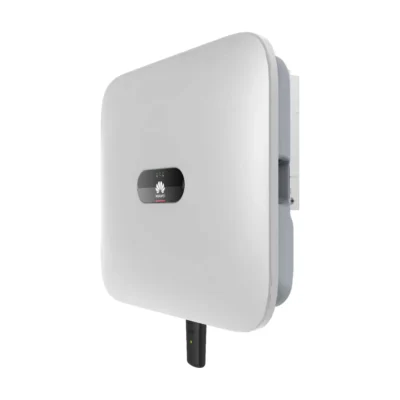 Onduleur hybride Huawei SUN2000-KTL-M0 triphasé, boîtier blanc avec logo Huawei et antenne WLAN