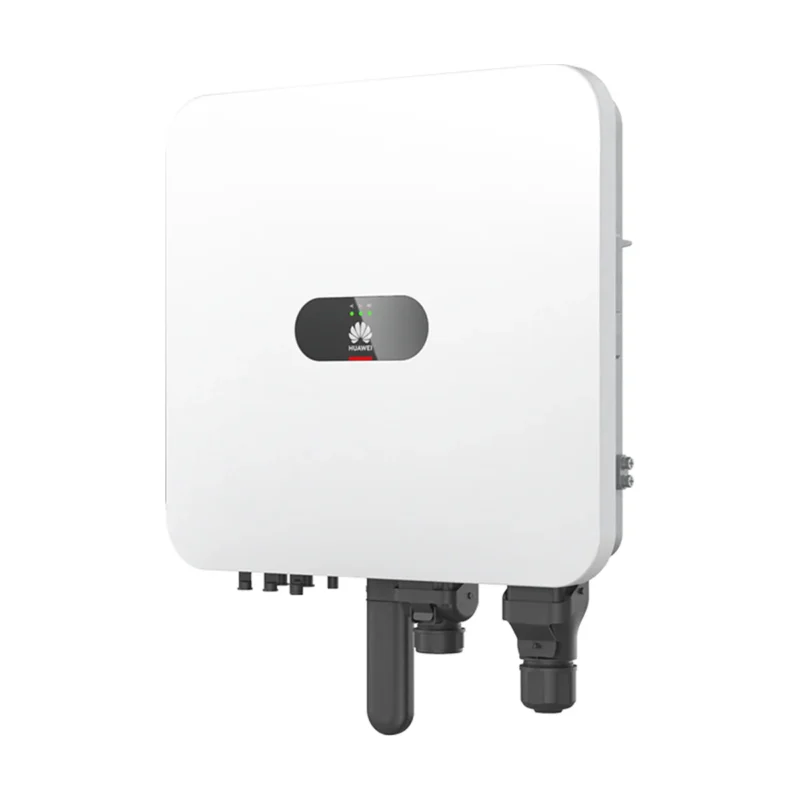 Onduleur hybride Huawei SUN2000-MAP0 triphasé, boîtier blanc avec voyants LED