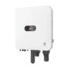 Onduleur hybride Huawei SUN5000-MAP0 triphasé, boîtier blanc vu de trois quarts avec connecteurs
