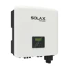 Onduleur hybride SolaX X3-Hybrid G4 triphasé, boîtier blanc carré avec écran et connecteurs en bas