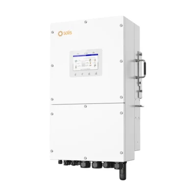 Onduleur hybride Solis S6-EH1P K03 monophasé grande puissance, boîtier blanc haut avec écran