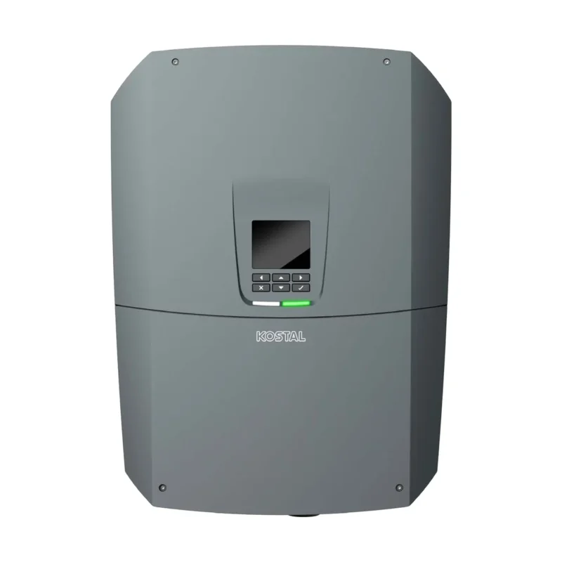 Onduleur Kostal PLENTICORE BI 25 G3 pour batterie, boîtier gris vu de face avec écran