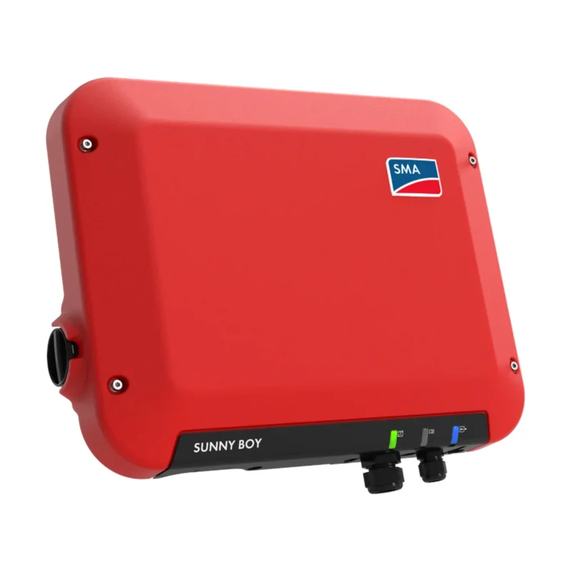 Onduleur SMA Sunny Boy 1.5-2.5 monophasé, boîtier rouge compact avec logo SMA