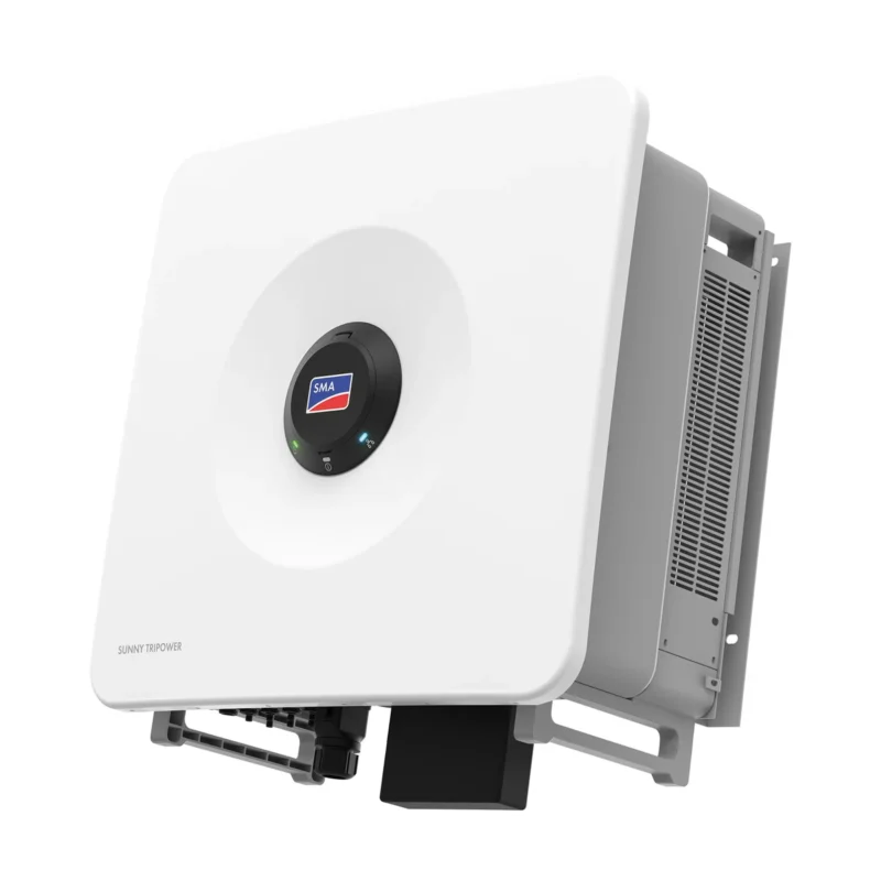 Onduleur SMA Sunny Tripower X 60 triphasé, boîtier blanc avec ailettes de refroidissement latérales