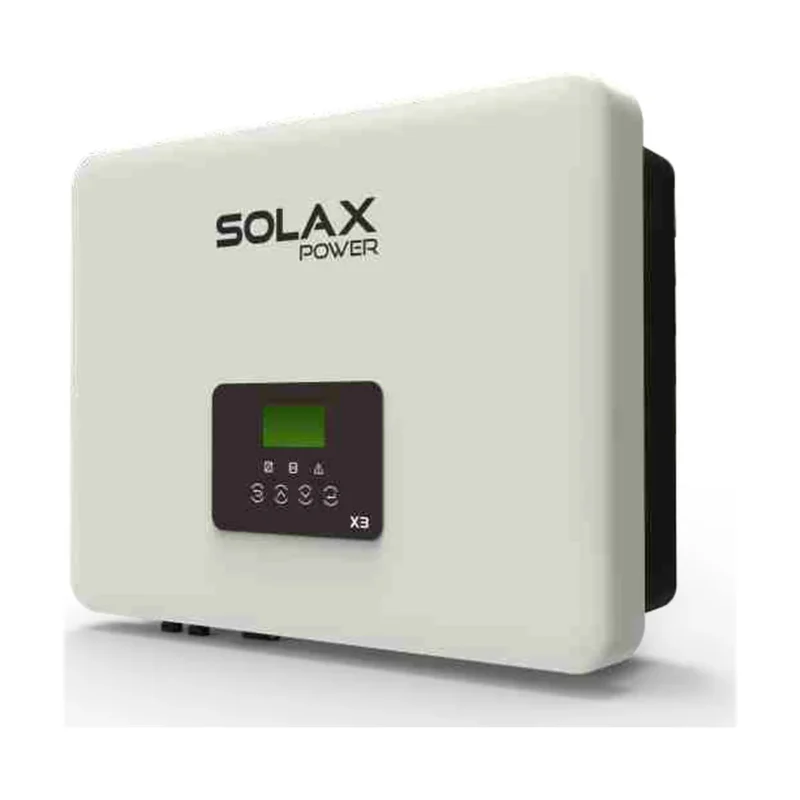 Onduleur SolaX X3-MIC G1 triphasé, boîtier blanc avec afficheur LCD et marquage X3