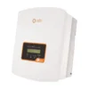 Onduleur Solis S5-GR1P-M monophasé, petit boîtier blanc avec écran LCD orange marqué S5
