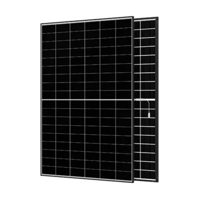 Panneau solaire Aiko Neostar 2P+54 bi-verre, cadre noir et fond blanc entre les cellules