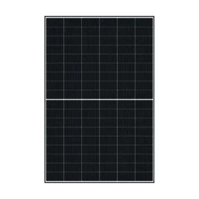 Panneau solaire DMEGC G12RT-B54HBW vu de face : 108 cellules noires, fond blanc et fin cadre noir