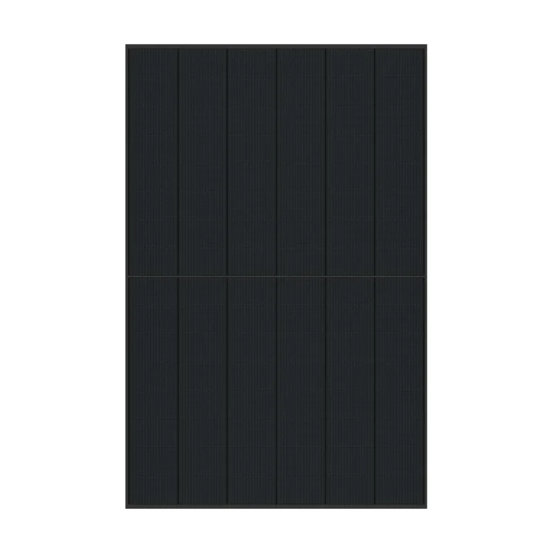 Panneau solaire DMEGC G12RT-G48HBB 3.0 vu de face, entièrement noir : cellules, fond et cadre
