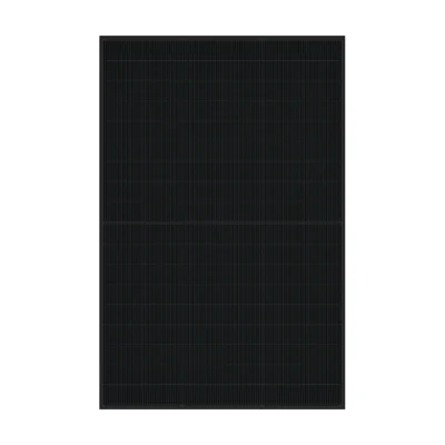 Panneau solaire DMEGC G12RT-G54HBB de face, entièrement noir : 108 cellules, fond et cadre noirs