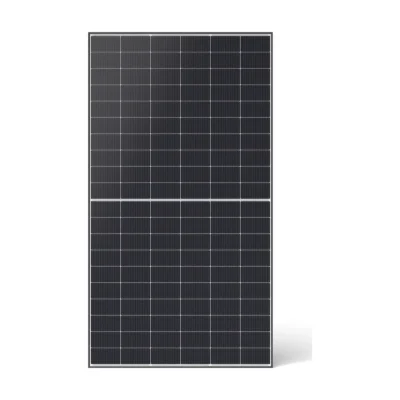 Panneau solaire JA Solar JAM60D42 LB vu de face, 120 demi-cellules noires et cadre noir