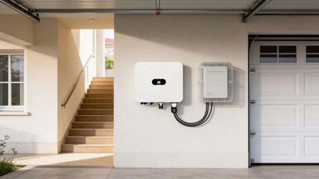 Onduleur Huawei SUN2000 installé dans un garage