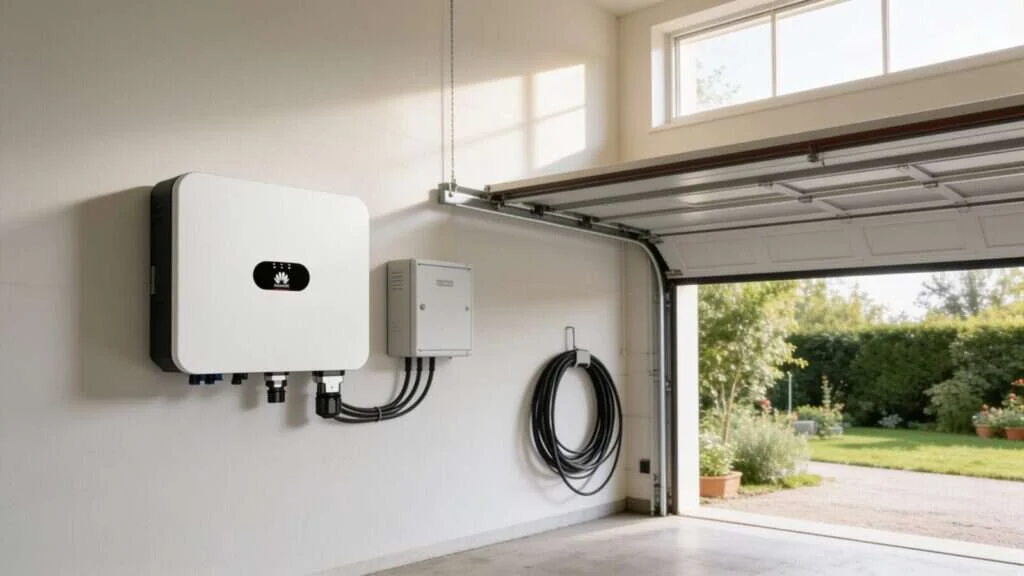 Onduleur Huawei SUN2000 installé dans un garage