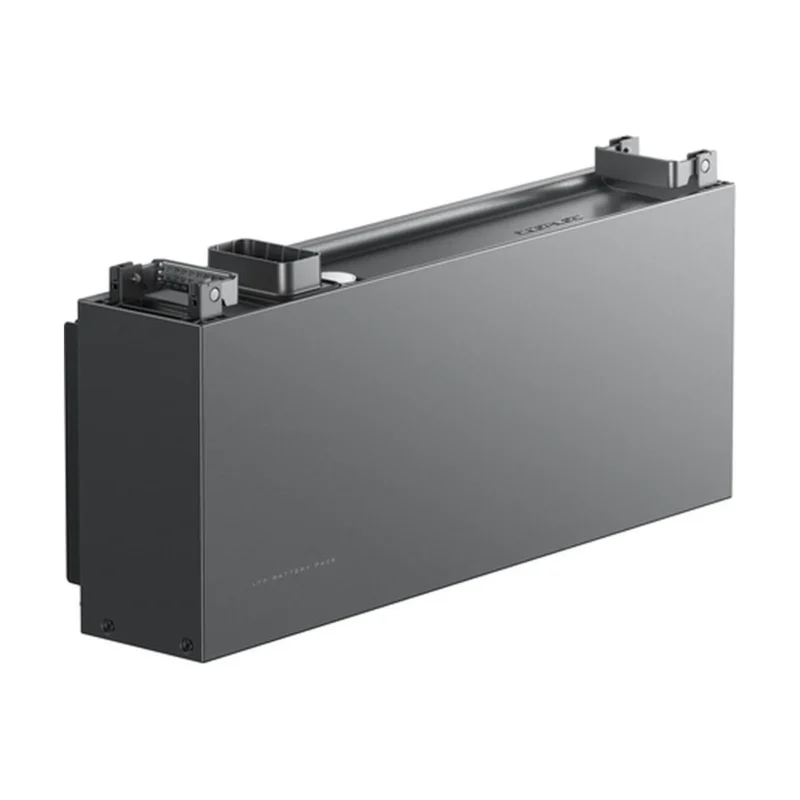 Batterie EcoFlow OCEAN 2 vue de trois quarts, module gris anthracite avec bornes d'empilage sur le dessus