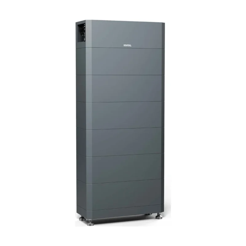 Batterie Kostal HELIVOR HV : tour gris anthracite de modules empilés sur socle, BMS en haut